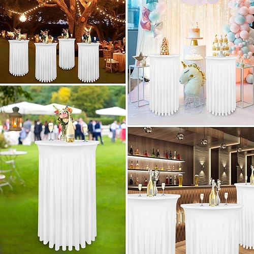 Miniatura 20 de Faldas de mesa negras para mesas rectangulares de 6 pies, funda de elastano para mesas de 6 pies, mantel elástico, lavable, resistente a