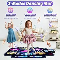 Vista 4 de 【Actualizada】Alfombrilla de baile KIZJORYA para niños, almohadilla de baile electrónica iluminada con Bluetooth inalámbrico 5 velocidades, 9