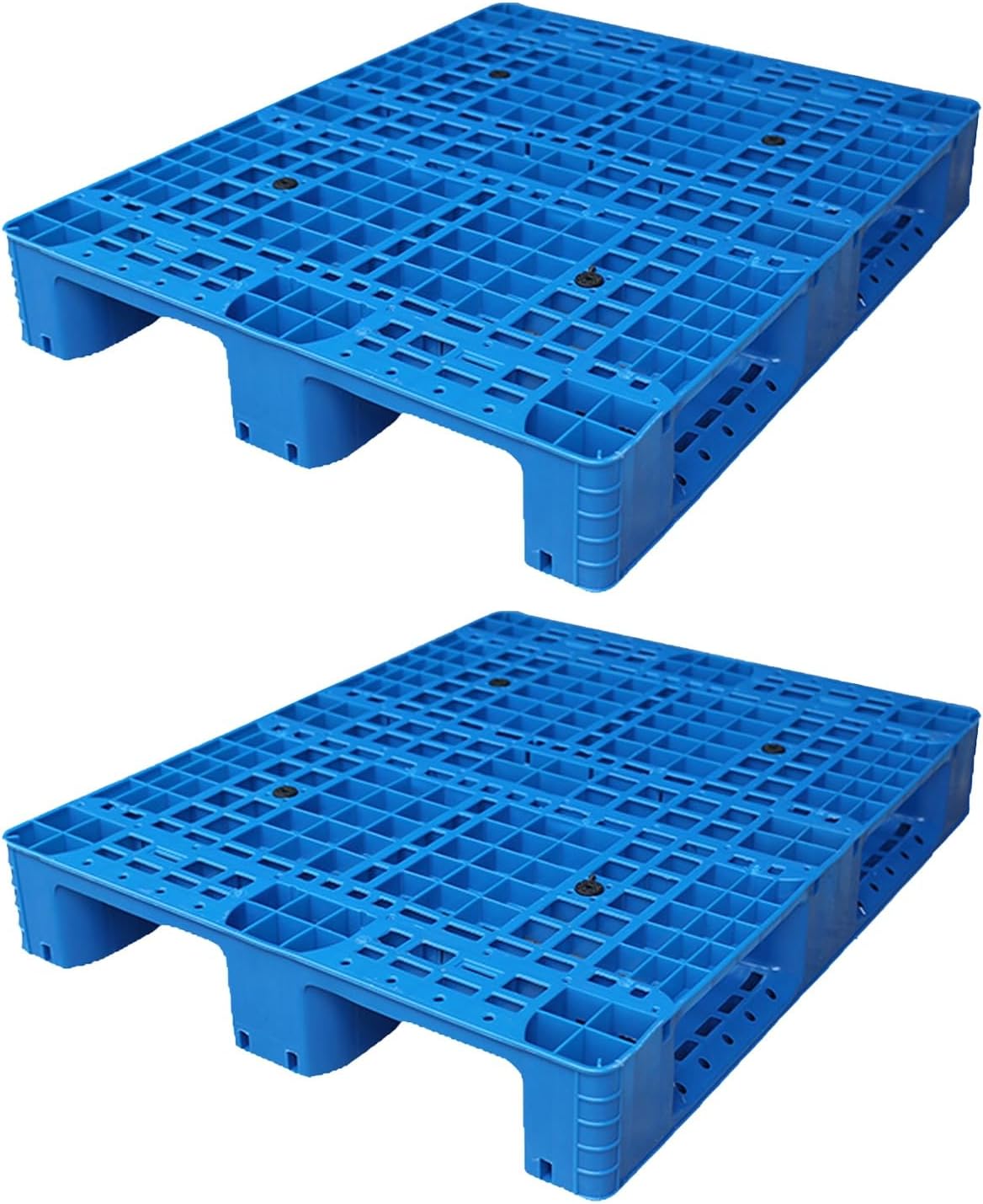 2pcs Heavy Duty Plastic Pallets, Nestable Moisture-Proof Floor Pallets, with Breathable Grids, for Warehouse, Outdoor, Supermarket Basement Storage