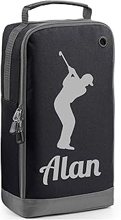 Personalised Golf Shoe Bag Golf Design Personalised Golf Shoe Bag Gifts Golf Shoe Bag Personalised with Name Presents Personalised Golf Personalised Golf Bag Golfing Kit Custom Sports Bags Black Bag