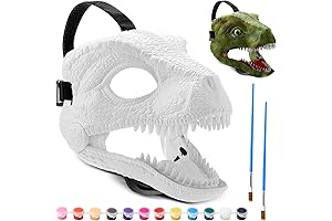 2 Pcs Plastic Dinosaur Mask-Paint Blank Dino Masks for DIY Dinosaur Costume Birthday Christmas Gift
