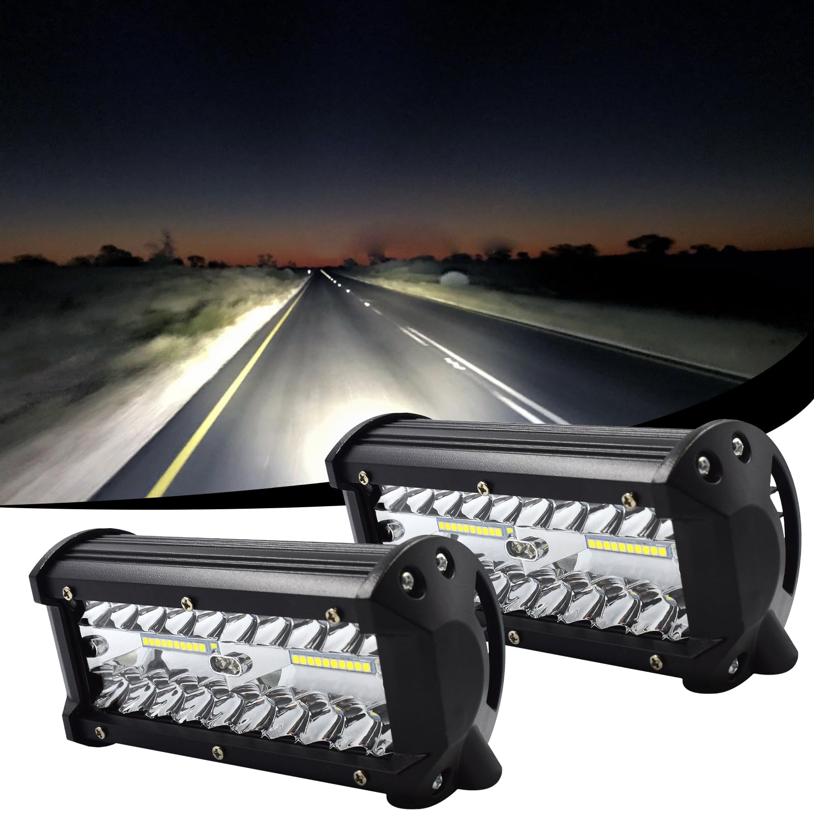 Vegena LED Faro da Lavoro 120W - 12V/24V, 6000k Luci Fuoristrada, Impermeabile per SUV, Trattori, Auto (2 PCS)
