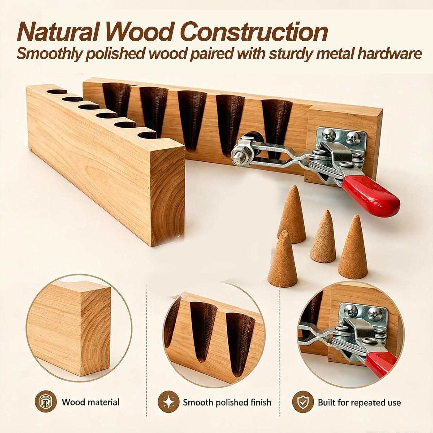 Forma stożkowa z 6 otworami, narzędzie do robienia kadzidełek z przepływem wstecznym, wysokość kadzidełka 40 mm, średnica 10 mm, do majsterkowania, akcesoriów zapachowych
