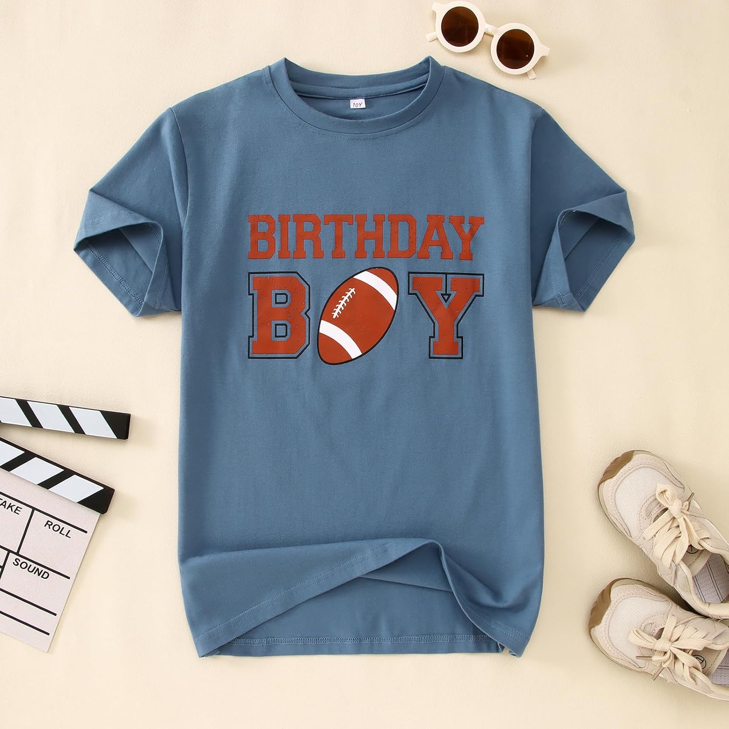 Birthday Boy Shirt Toddler Football Birthday Graphic T-Shirts Kids Football B-Day Short Sleeve Tee Tops 2-10 Years - Image 4