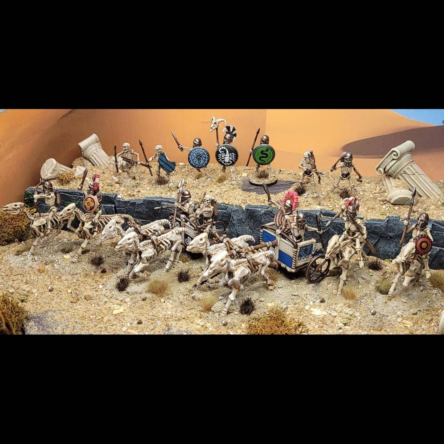 Wargames Atlantic Classic Fantasy: Skeleton Cavalry and Chariots, Off-white Or Gray, 6 inches x 9 inches x 2.8 inches - Image 2