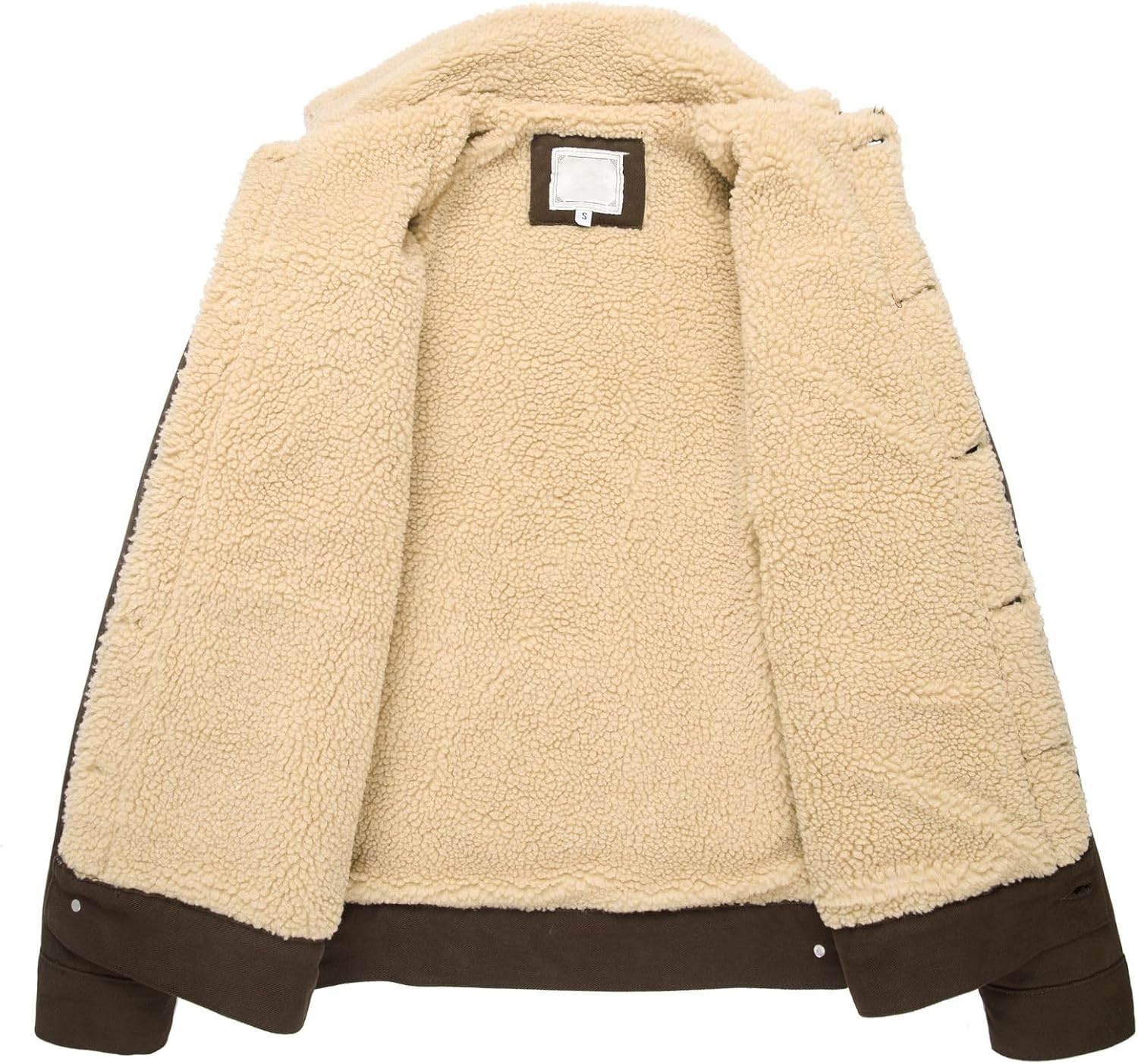 Men's Fleece Lined Jean Jacket Winter Sherpa Windbreaker Cotton Denim Trucker Jacket - Image 7