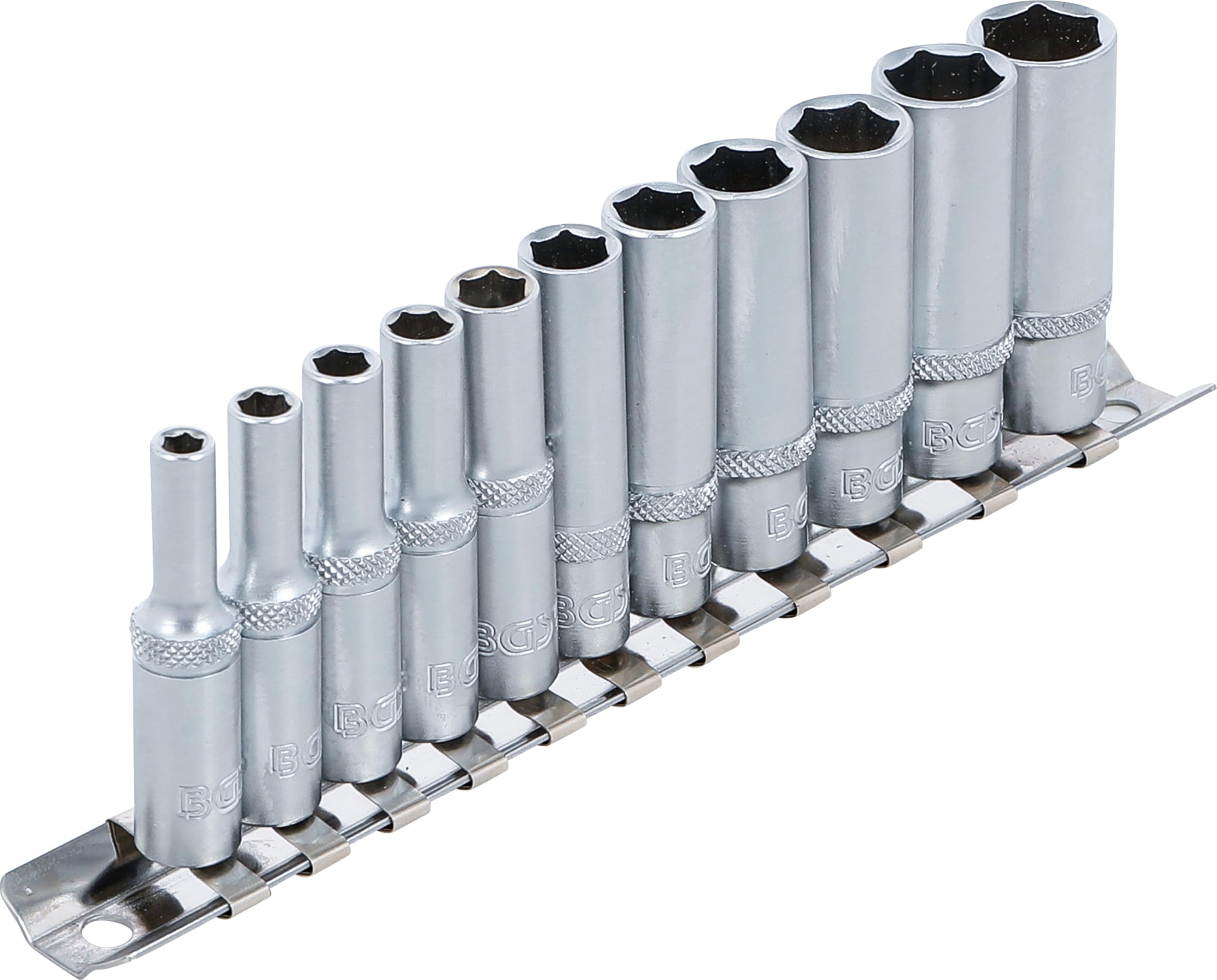 BGS 2221 | Serie di bussole esagonali, profonde | 6,3 mm (1/4") | 4 - 13 mm | 11 pz.