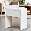 Modern Vanity Stool with Padded Seat, Comfortable Makeup Bench for Dressing Table, Stylish Vanity Chair for Bedroom/Living Room (White, 40L x 23.5W x 43H cm)