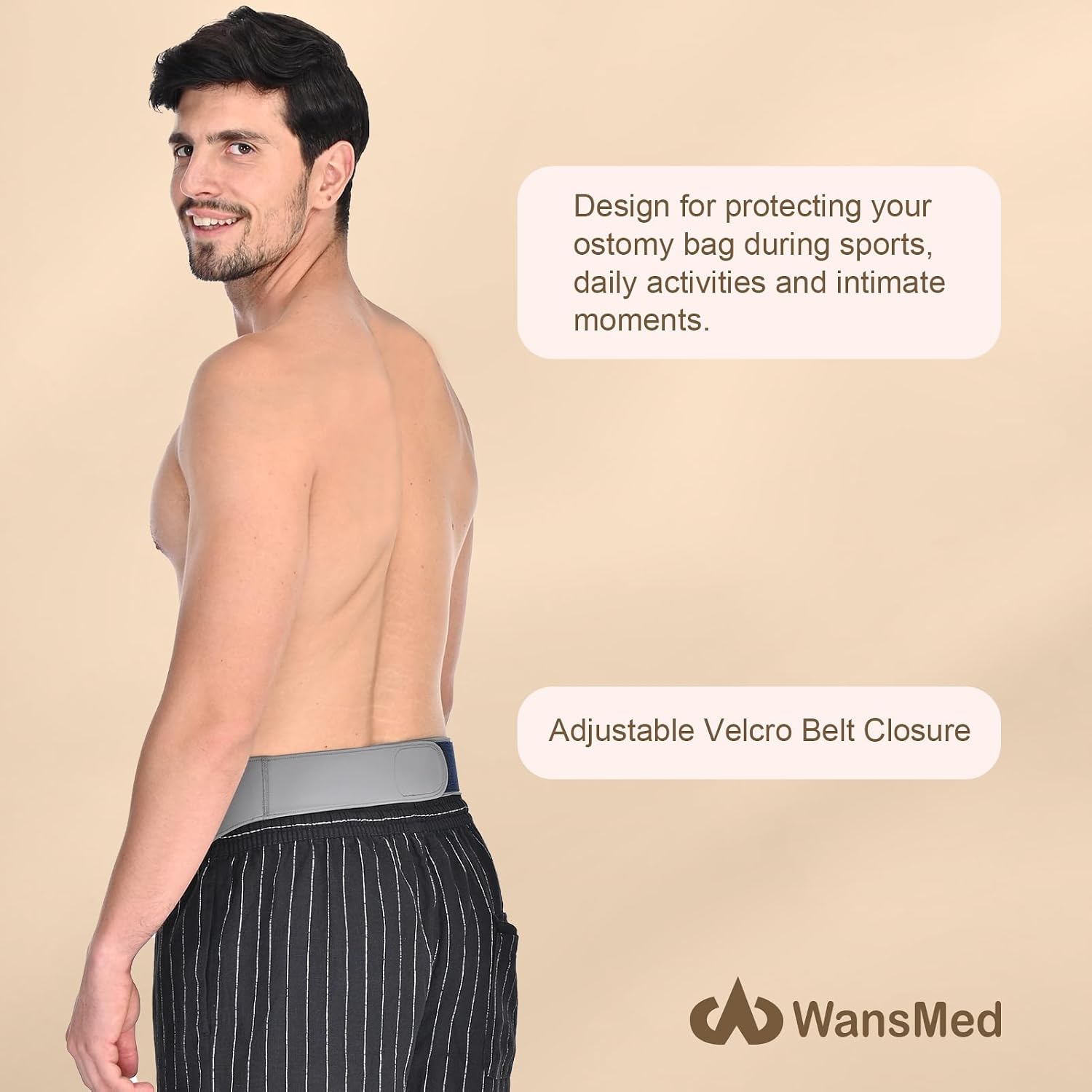 Ostomy Bag Covers for Men and Women | Ostomy Belt for Sports and Daily Life | Leak-Proof and Odor-Masking Solution, Gray(L)