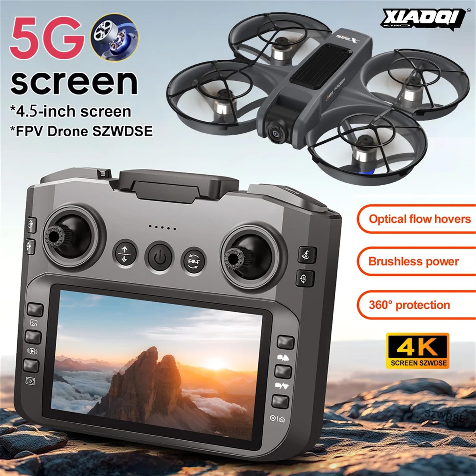 X226 Drone Profesjonalna kamera 4K z ekranem Pilot zdalnego sterowania 5G WiFi FPV UAV Bezszczotkowy optyczny przepływ Optyczny Hover RC Quadcopter