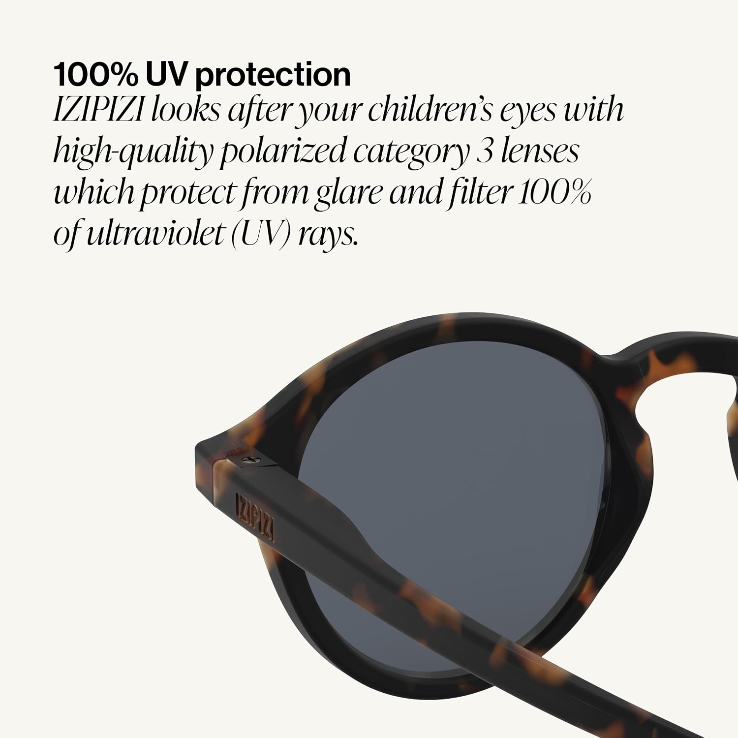 IZIPIZI Kids #D Pantos Sunglasses for 3-11 Years, 100% UV Protection Polarized Grey Lenses