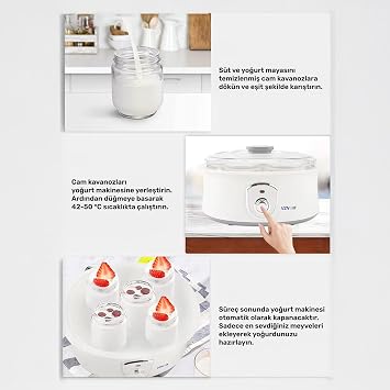 VZN 20W 1.5Lt. Baby Supplementary Food Starter Set with 7 Jars and Professional Yogurt Fermentation Machine