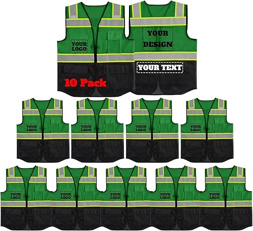 Miniatura 30 de Chaleco de seguridad reflectante de malla con logotipo personalizado con cremallera Chaleco de alta visibilidad para construcción al aire libre Ropa