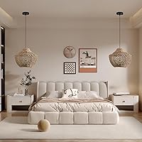 Vista 7 de 2-Pack Rattan Pendant Light Fixtures,11.81" Boho Pendant Light,Hand Woven Water Plants Rattan Chandelier for Workplace Occasions Restaurants Dining