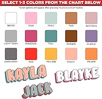 Vista 2 de Calcomanía personalizada con nombre, calcomanías personalizadas de colores de nombre, lindas calcomanías de vinilo troqueladas impermeables