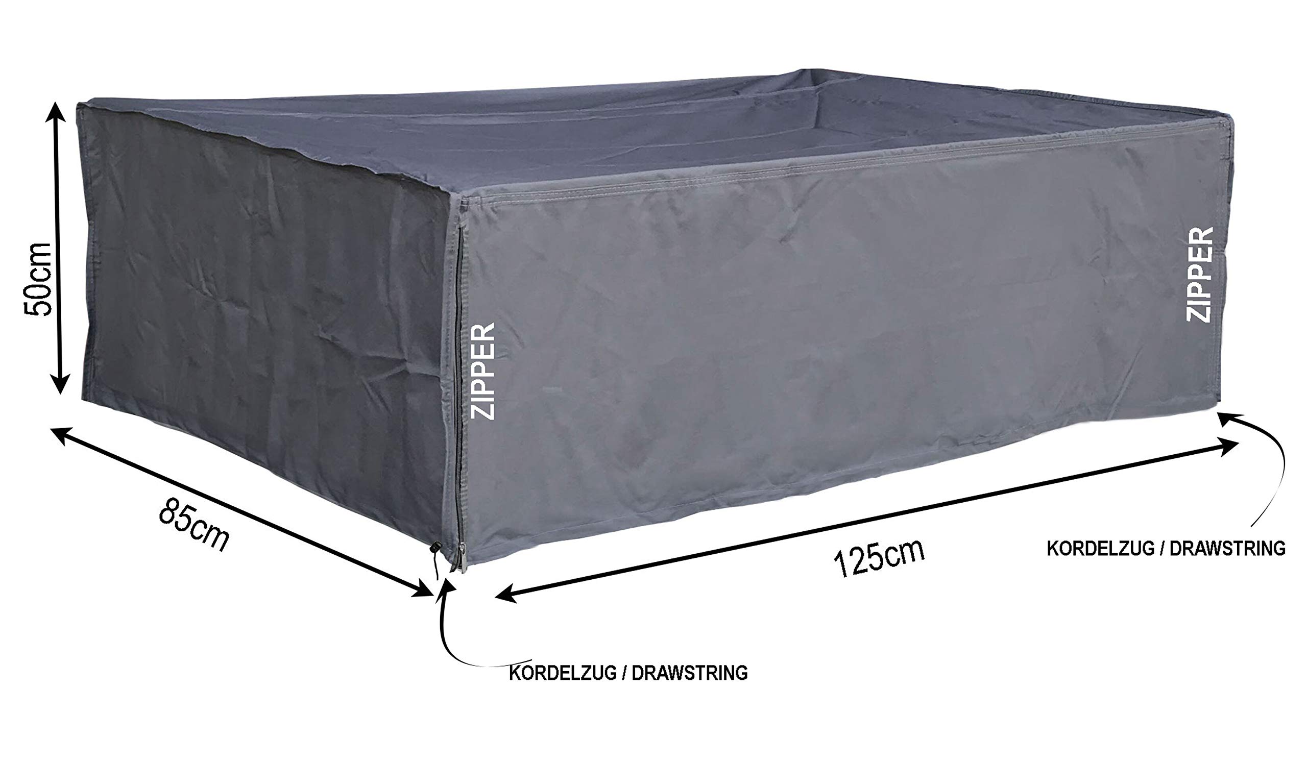 QUICK STAR 5 x Gitterbox Abdeckung 125x85x50cm Grau Schutzhaube Abdeckplane Staubschutz
