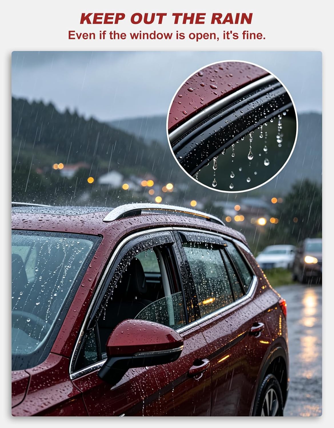 in-Channel Window Rain Guards Fit for Hyundai Santa Fe 5 Seats 2019-2023(Not for XL 7-Seats) Extra Durable Window Visors Window Deflectors Vent Visors Vent Shades Car Accessories-4 pcs 2-Q16 Fit for 2019-2023 Hyundai Santa Fe(5 seats)