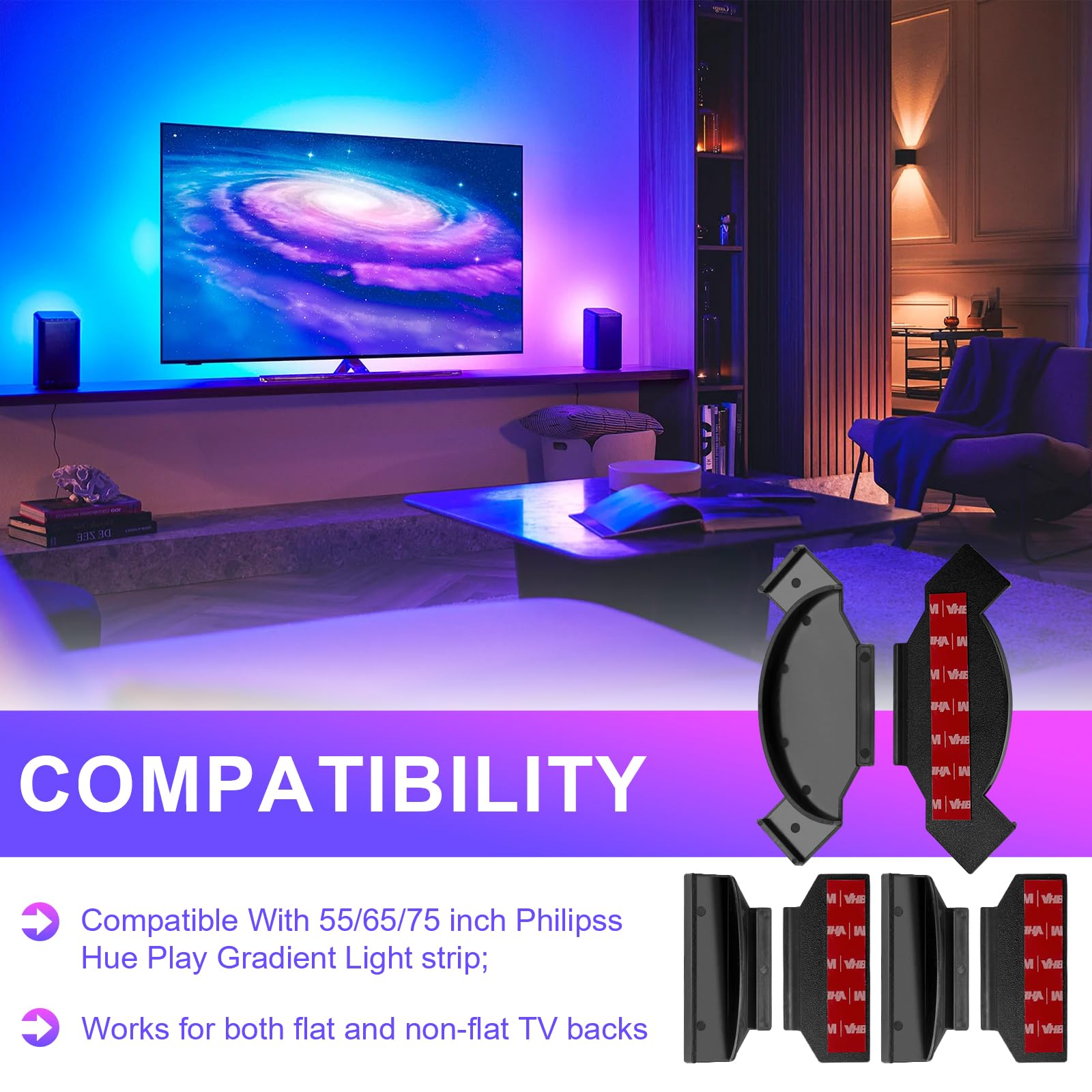 Amazon.com: Light Strip Brackets Kit Fit for Philips-Hue Play