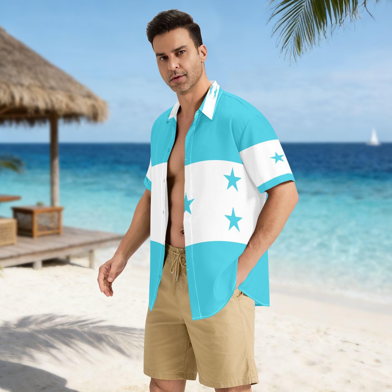 Camisas abotonadas para hombre, refrescantes y transpirables, para todas las estaciones, talla S