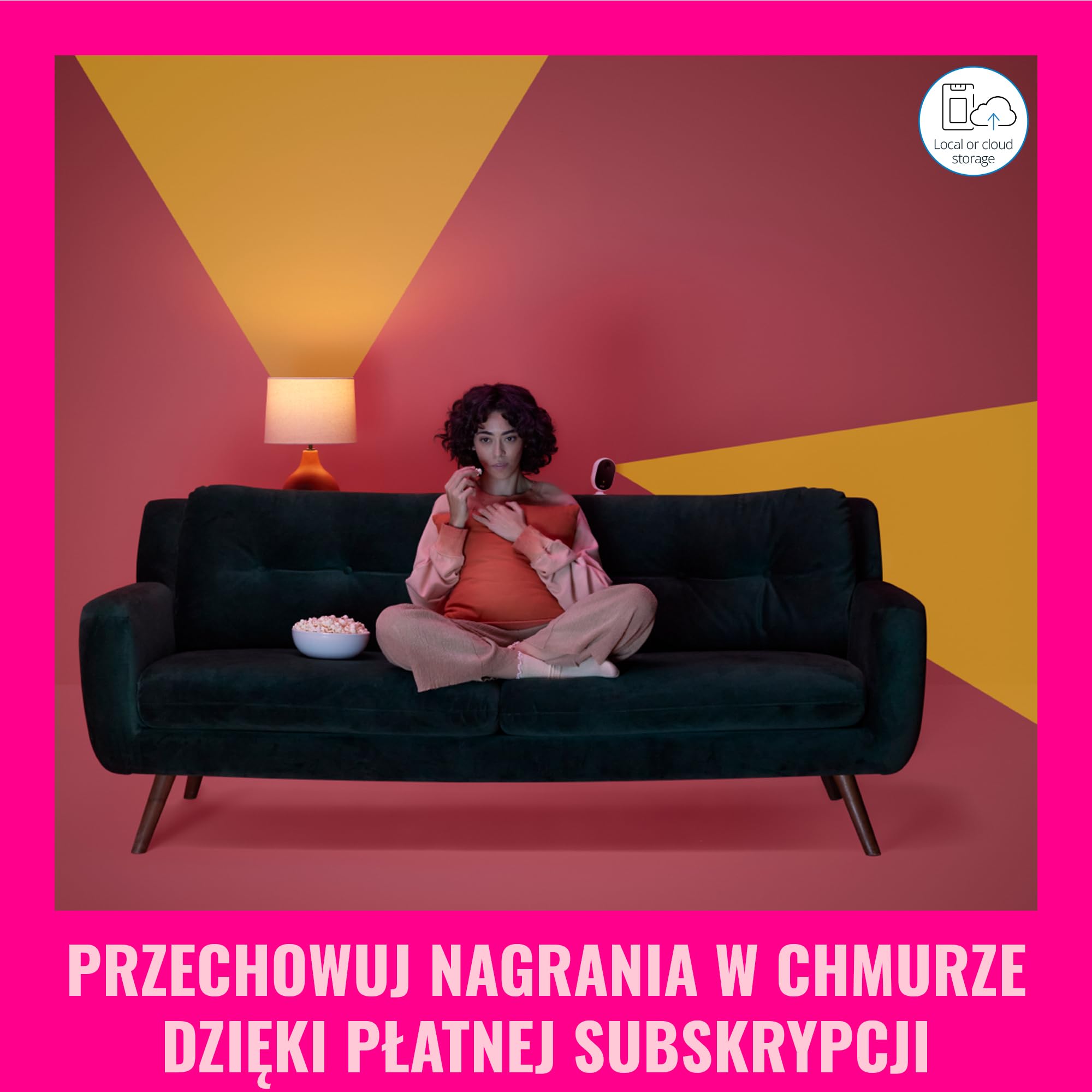 WiZ Kamera Wewnętrzna, Monitoring, Wykrywanie Ruchu i Dźwięku, Noktowizor, Inteligentna Aplikacja i Sterowanie Wi-Fi, Biała
