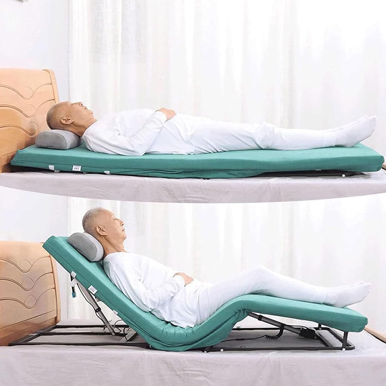 Adjustable Electric Pillow Lifter for Elderly, 0-65° Angle Adjustment, Portable Sit-Up Chair for Neck, Head, and Lumbar Support, Medical Aid Device