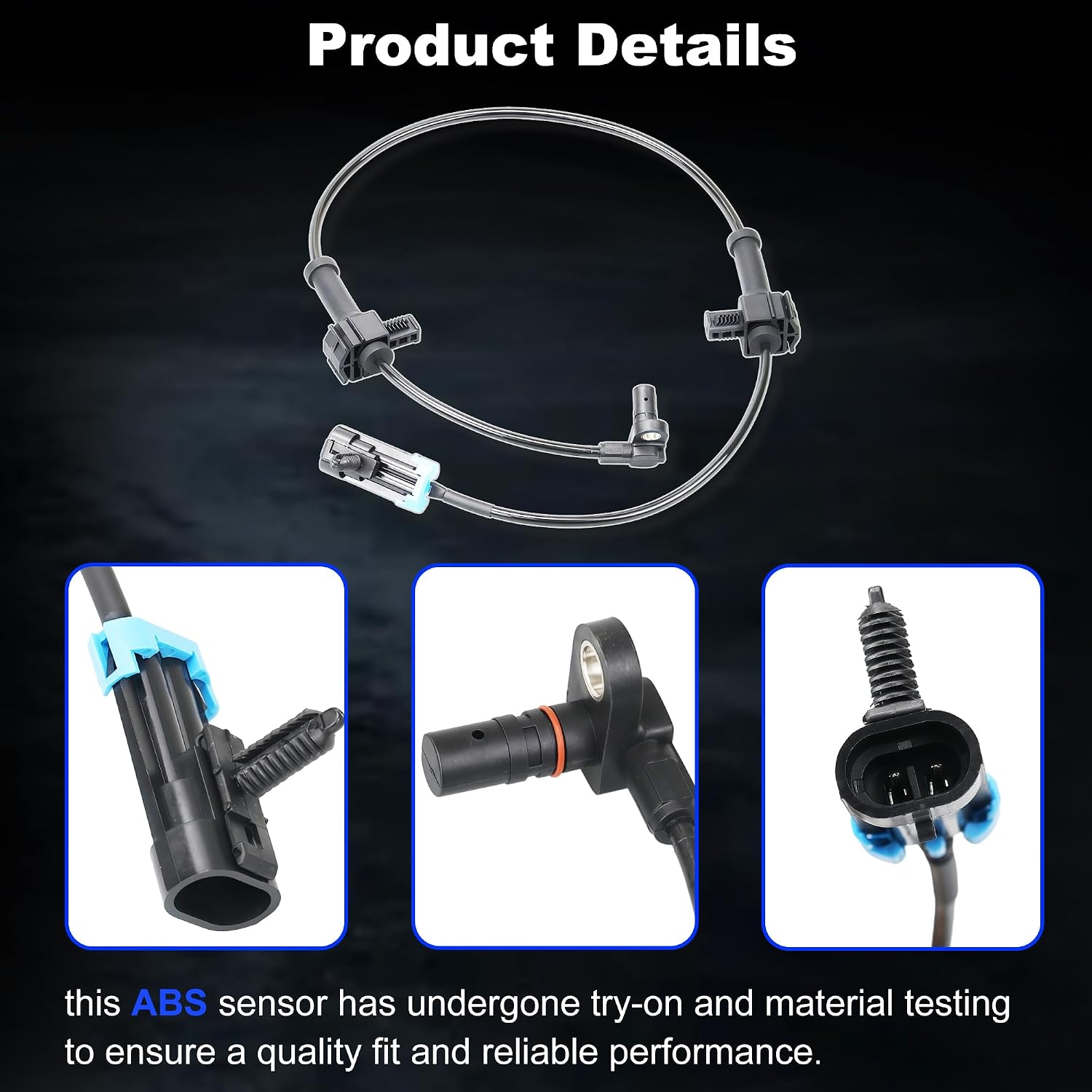 AITKEN 2PCS Rear ABS Wheel Speed Sensor Compatible with Chevrolet Cheyenne 2011-2013 Silverado 2007-2013, Gmc Sierra 1500 2007-2013, Replace# 10384745, 15872664, 20763148.