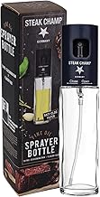 Vaporisateur d'huile Steak Champ, 100 ml : Pulvérisateur huile en verre, pour huile en spray, vinaigre ou jus de citron, avec filtre anti-blocage