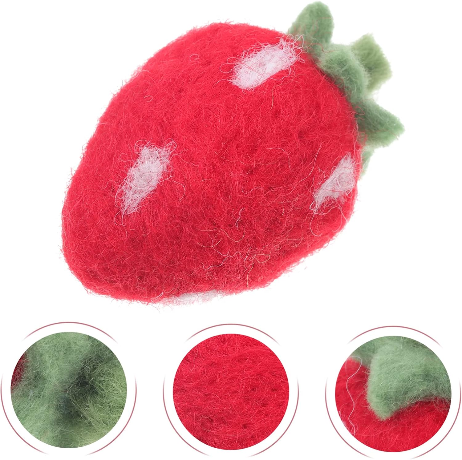 OFFIGAM 10Pcs Felt Strawberry Crafts Handmade DIY Hairband Decorations for Felt Ornaments for Home Decor and Creative Projects