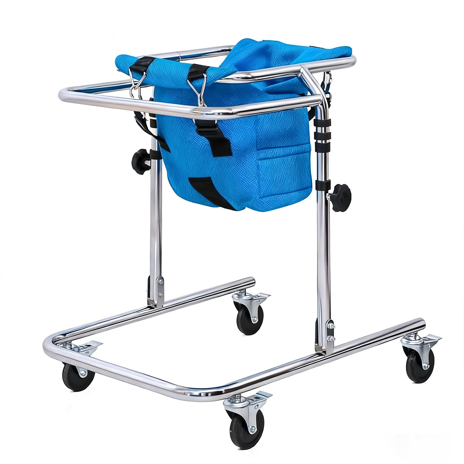 Andador plegable ajustable para niños, marco con ruedas y asiento, andador móvil para rehabilitación de parálisis cerebral y ayuda de movilidad mejorada