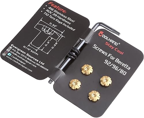 Miniatura 13 de Cool Hand Tornillos de agarre personalizados para Beretta 92FS, M9, 92S, 92X, 92 Compactos, 92A1, 96A1, 92 INOX, 4 tornillos de acero inoxidable, 4
