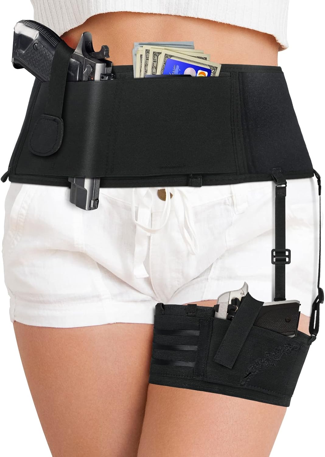 EuroBird Gun Holster,Thigh Holster for Women Belly Bend,Embroidery Gun Holsters for Pistol,Fit for PT-22. 22 CaliberTCP. 380, P238, RugerLCP &Similar Guns