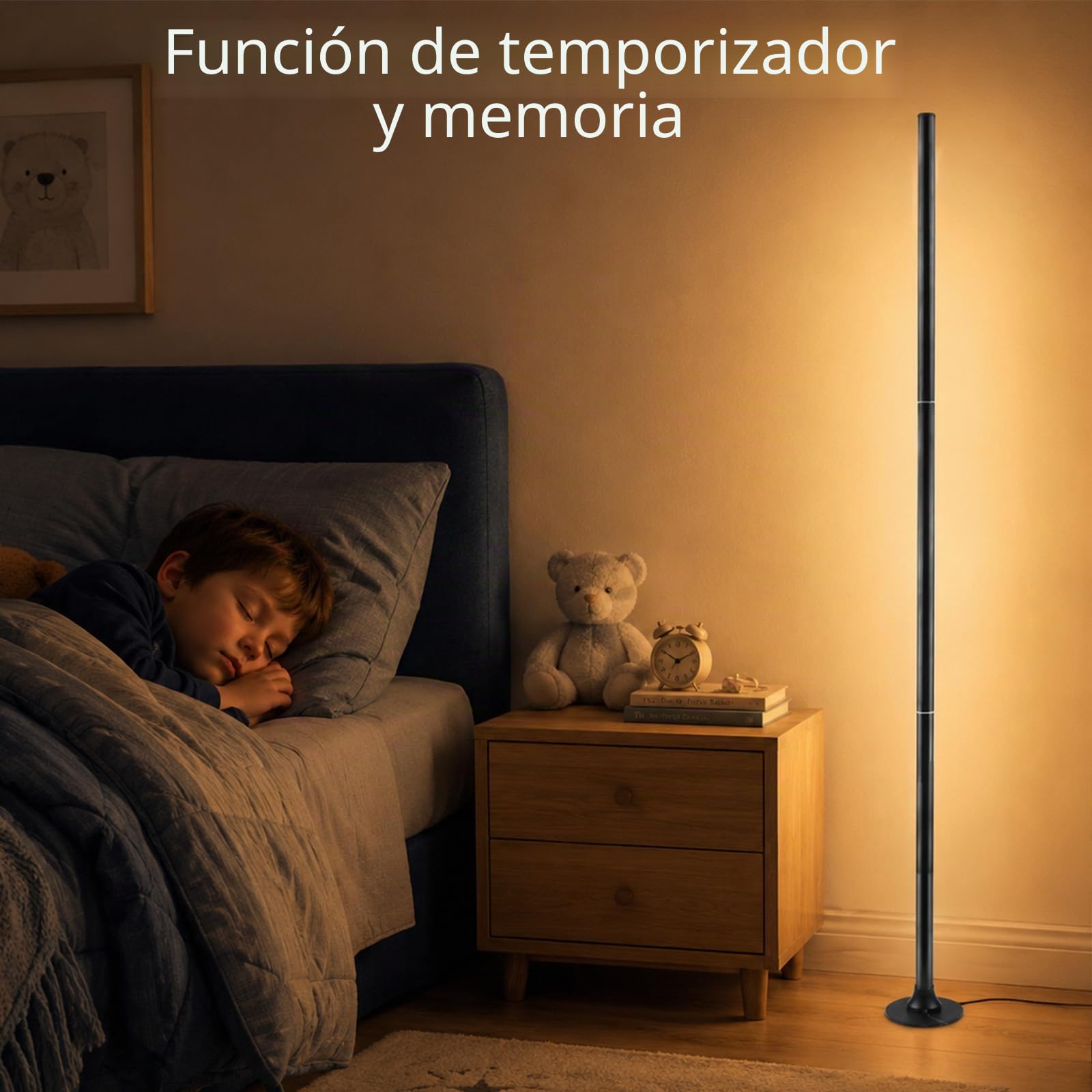 Lámpara de pie RGB para salón, 120 cm, juego de 2 lámparas de esquina regulables con aplicación inteligente y mando a distancia, lámpara de pie LED DIY con 16 millones de colores, sincronización de