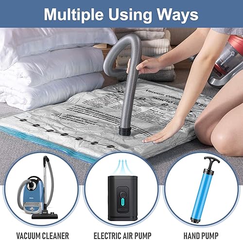 Miniatura 6 de BoxLegend Bolsas de almacenamiento al vacío con bomba de mano grande, 30 combinados (4 jumbo, 10 grandes, 10 medianas, 6 pequeñas) bolsas gruesas de