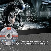 Vista 4 de 3M Disco de desbaste de centro deprimido plateado, 87454, T27, 5 pulgadas x 1/4 pulgadas x 7/8 pulgadas, paquete de 10, bordes de desbarbado