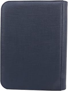 Trading Card Binder, 4 Pocket PU Leather Waterproof Card Collection Binder, Trading Card Album Folder with 40 Side Loading Pockets for PKM, MTC, TCG, Game Cards, Sports Cards (Blue)