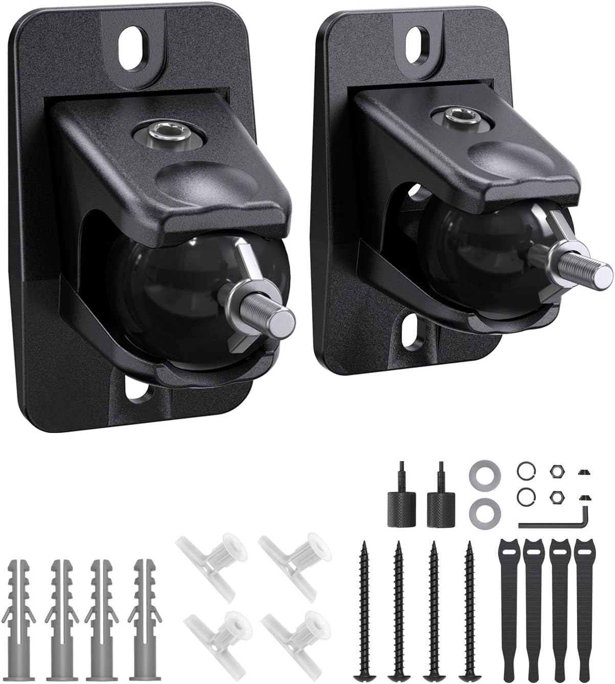 Speaker Wall Mount with Fittings Surround Sound Rear Speaker Swivel and Tilting Set Sturdy Speaker Stand with 7 kg Load Capacity Surround Sound Wall Mount for Rear