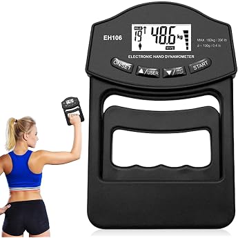 Digital Hand Force Gauge 396 lb/180 kg Black Hand Dynamometer