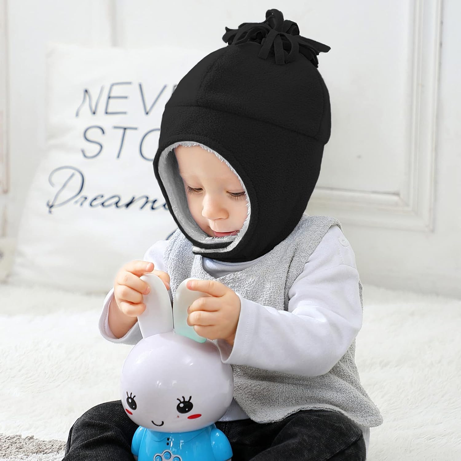 Century Star Baby Fleece Hat Warm Earflap Kids Caps Toddler Boys Winter Hat and Mitten Set: Clothing, Shoes & Jewelry