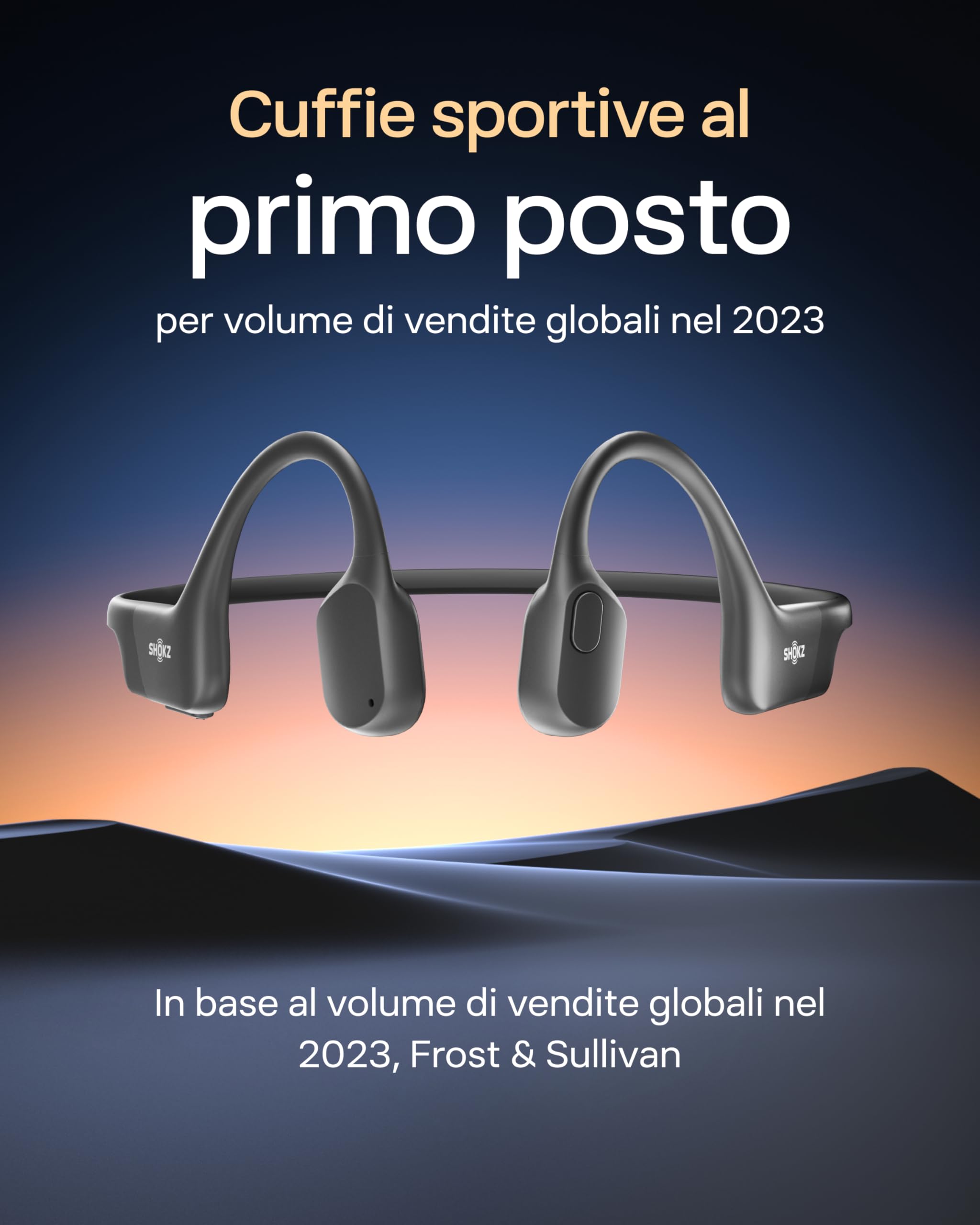 SHOKZ OpenRun Bone Conduction Earphones Black - Dettaglio