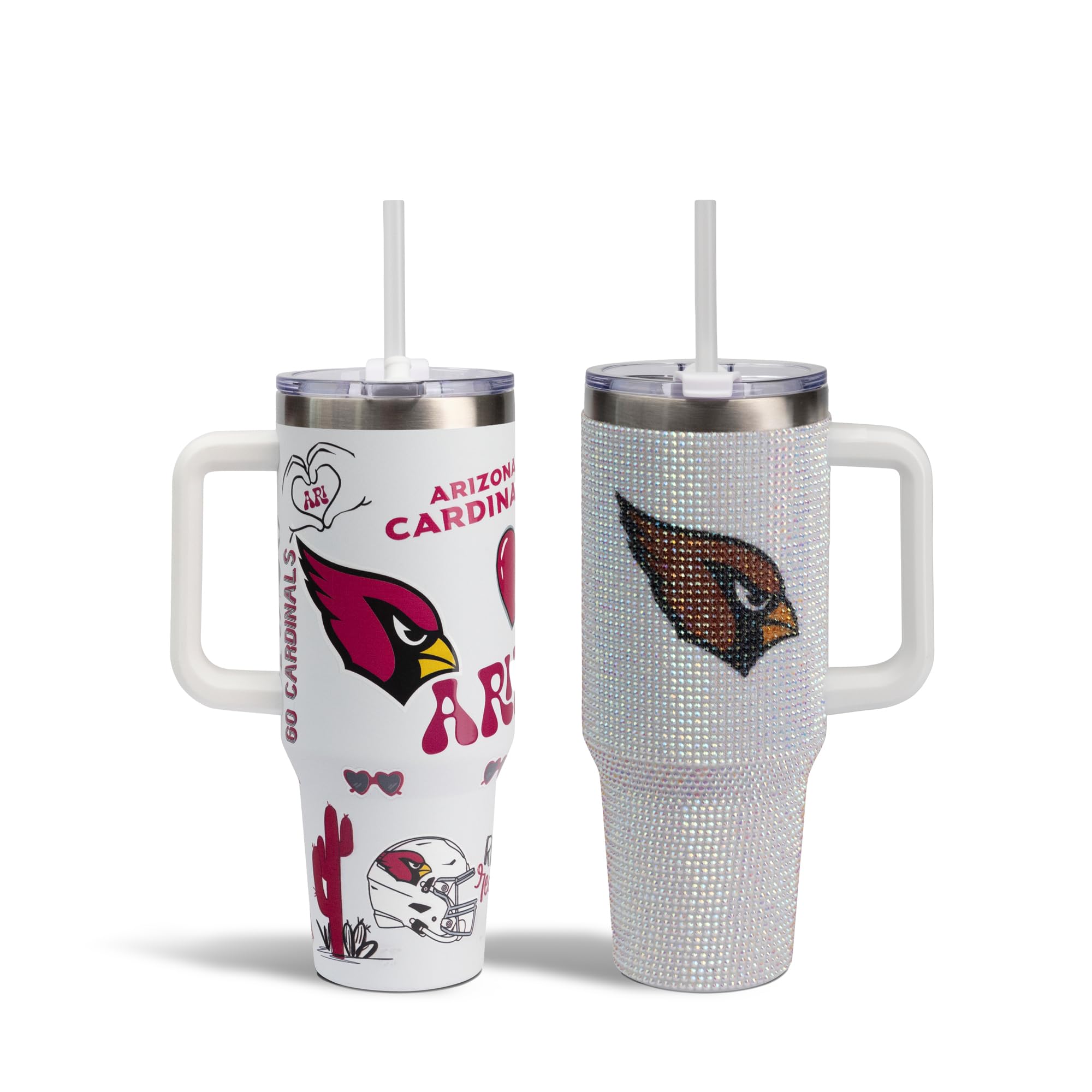 The Memory Company Officially Licensed 2-Pack Game Day Tumblers Team Spirit/Bling, Arizona Cardinals