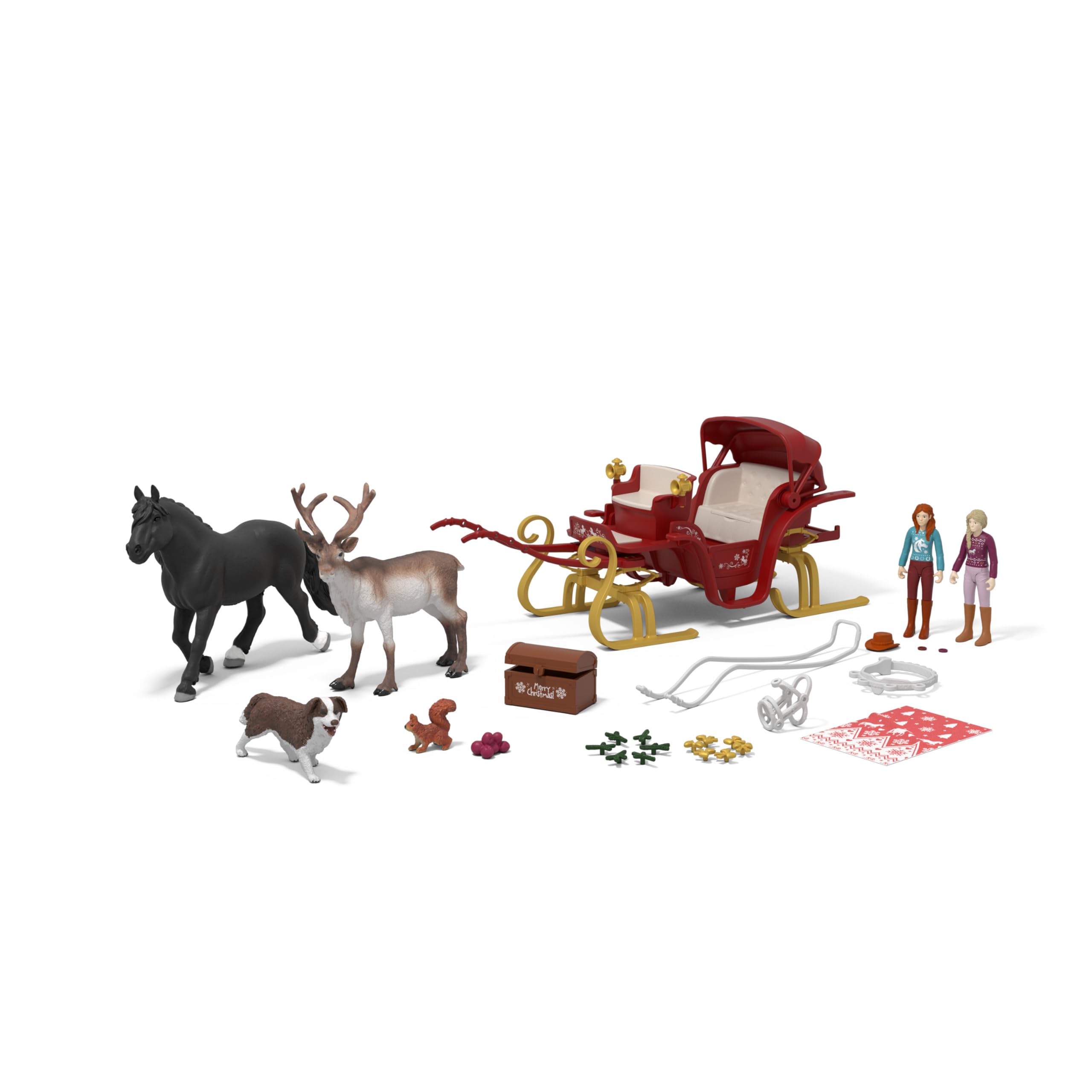 Schleich Horse Club | Gran Calendario de Adviento 2025 – Paseo navideño en Trineo 99179 | con Hannah, Sofia, Trineo, Reno y Accesorios | Idea de Regalo Ecuestre a Partir de 5 años | 31 Piezas | Con Hannah, Sofía, trineo, reno y accesorios, juguete para ca