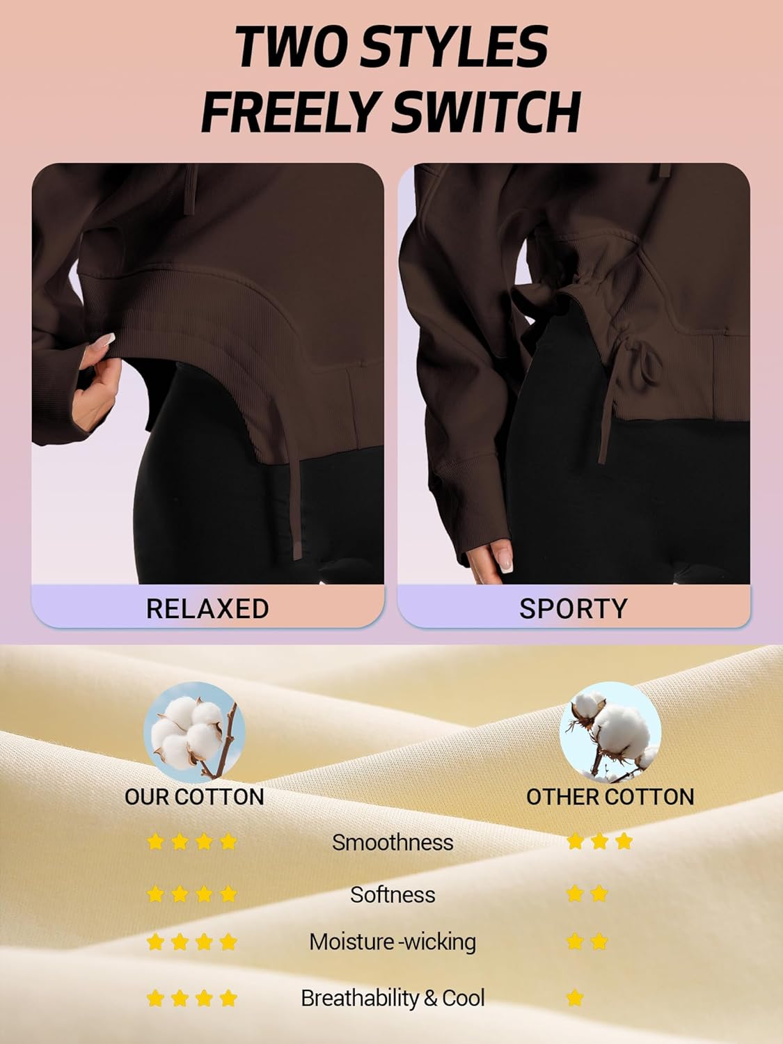 DITOK Oversized Hoodies for Women Girls Cotton Y2K Pullover Sweatshirts Fashion Trendy Comfrt Hoodie for Travel Fall & Winter - Image 4