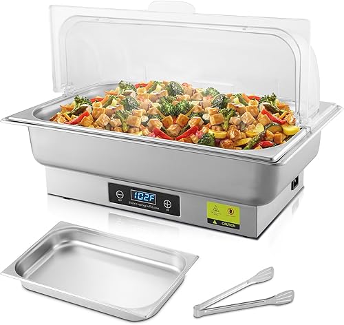 Miniatura 13 de Juego de Platos de Roce Eléctrico THXSUN, Juego de Platos de Roce Eléctrico de 3 x 3QT con Perilla Giratoria y Temperatura Ajustable, Servidores