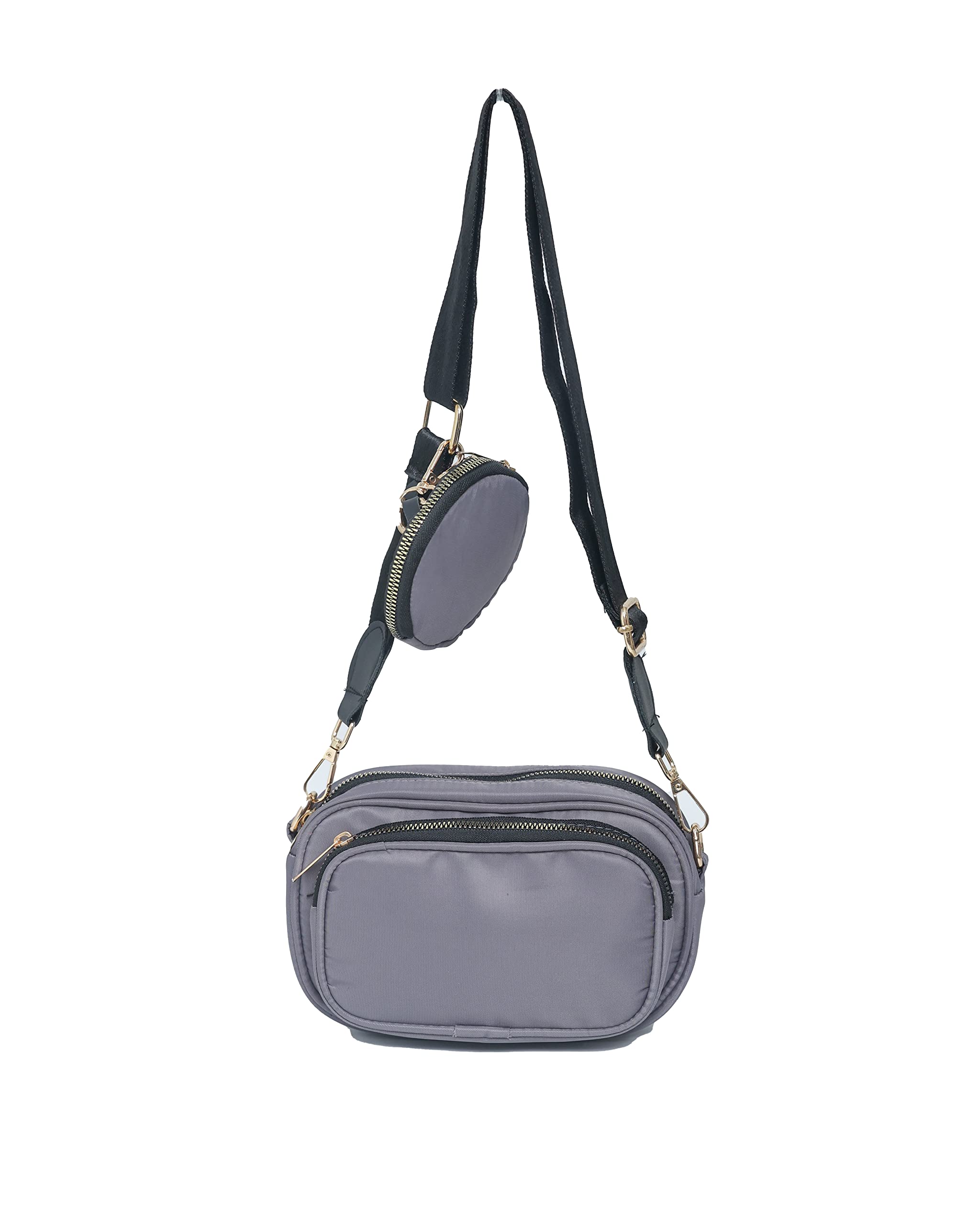 DonicyWomen's Stylish Parachute Camera Design Sling Bag, Grey
