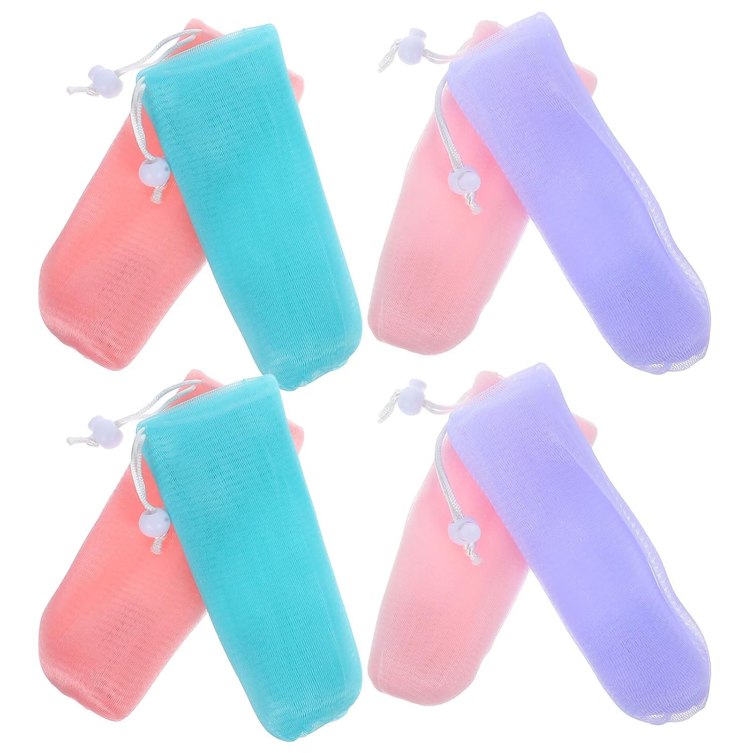 Bar Soap Foaming Net Pouch Quick Drying with Lanyard, 8pcs, PE