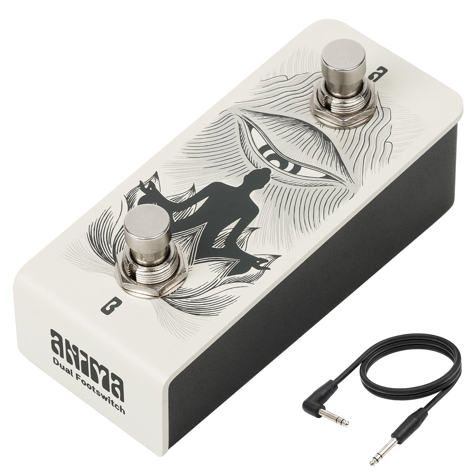 Anima Dual-Fußschalter-Pedal für kurzzeitige 2-Wege- und An-/Aus-Steuerung Ihres Musikinstrument-Controllers mit 6,35 mm TRS-Kabel (Anima Khaki)