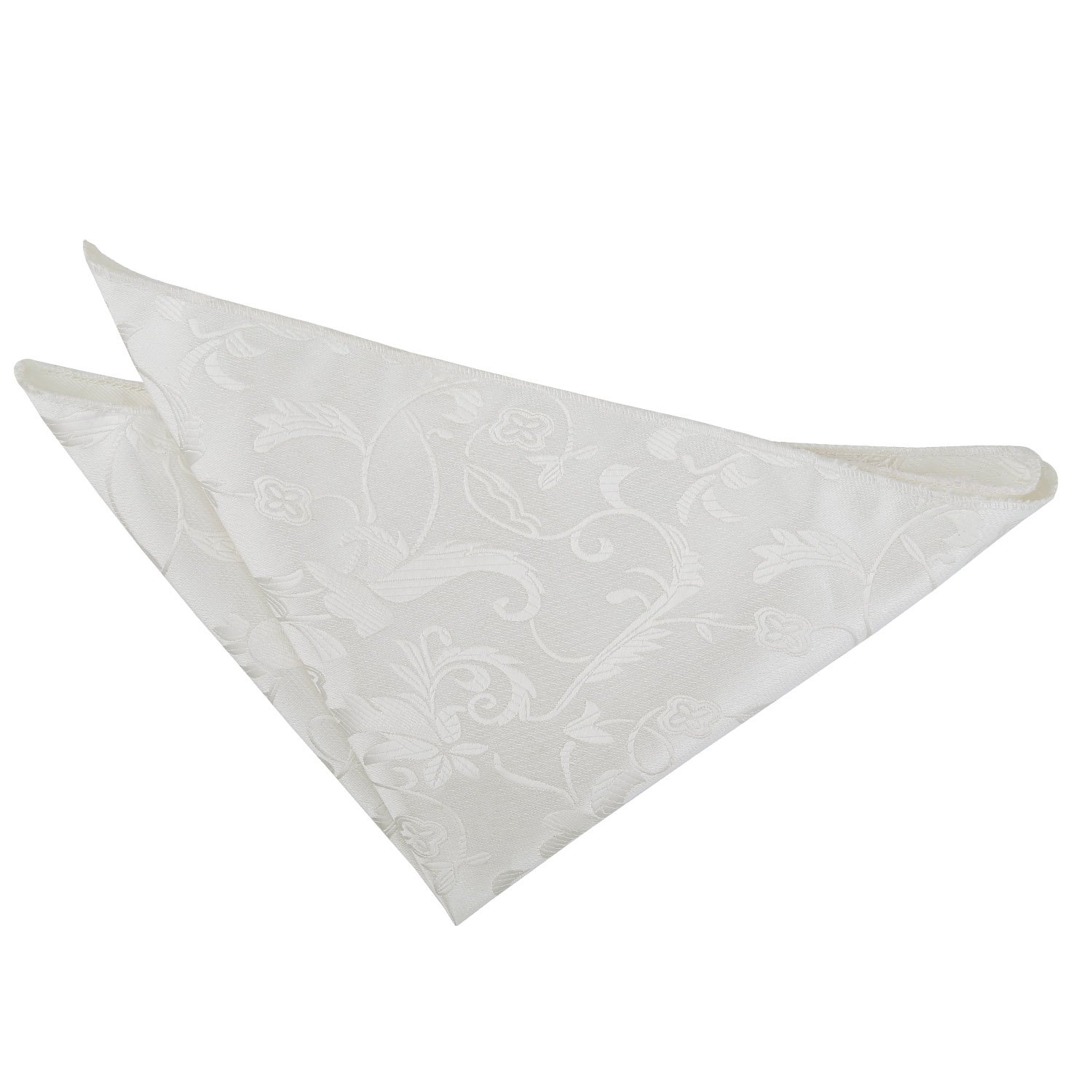 Dqt Men's Ivory Passion Floral Jacquard Pocket Square – Wedding, Business & Formal –
