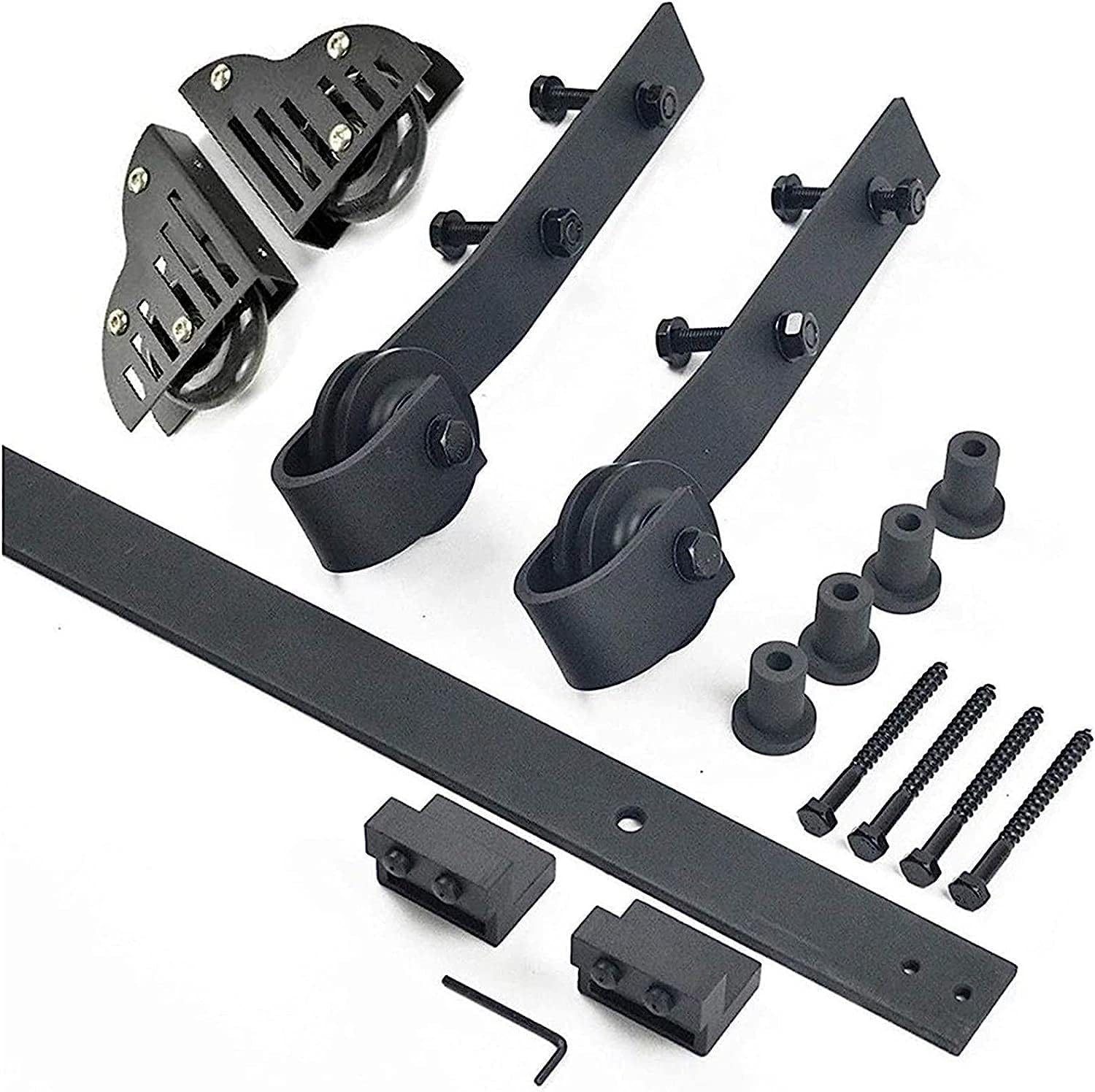 Rolling Ladder Hardware Library - Sliding Barn Door Hardware Kit,Rolling Ladder Hardware Library Sliding Ladder Hardware Kit,Mobile Ladder Track for Library/Loft/Home/I,Black-300Cm