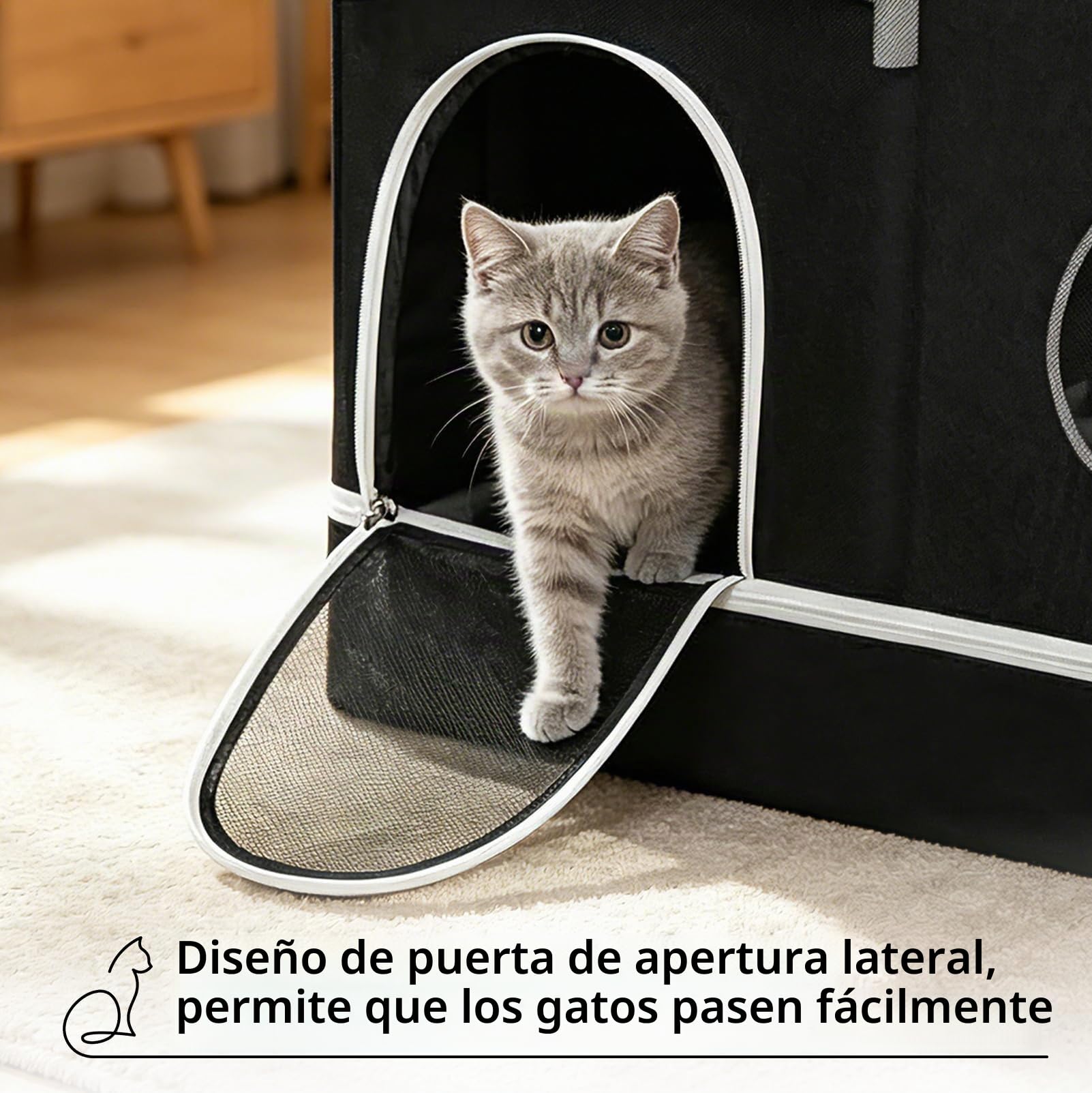 Casita para Gatos Visible, Cama Transpirable para Gatos Hecha Tela Oxford
