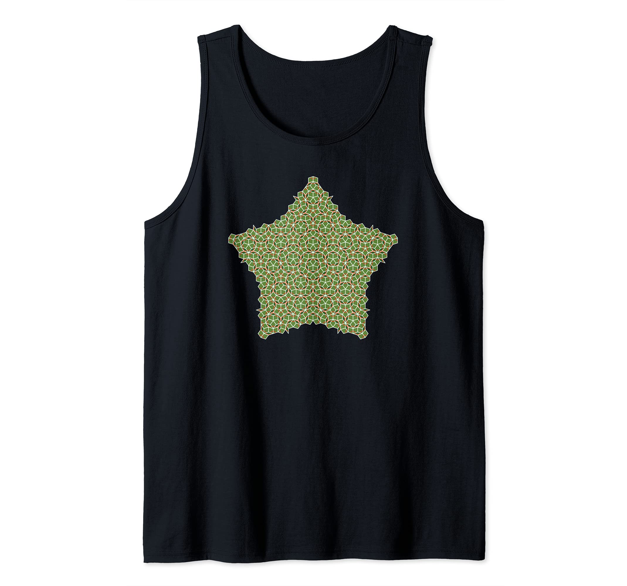 Penrose Tile Star Green Tank Top, Black